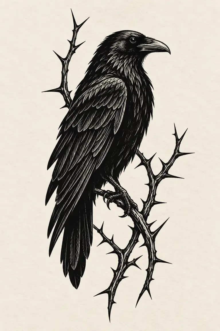 Blackwork Raven